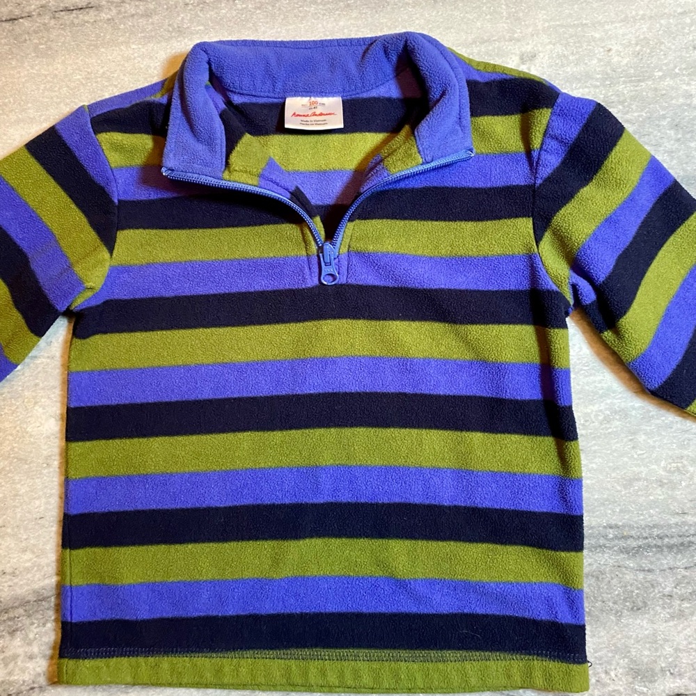 Hanna Anderson fleece striped pullover